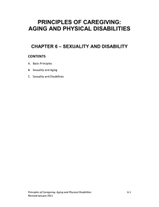 Principles of Caregiving: Aging and Physical Disabilities Chapter 6