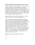 Imaginary and Complex Numbers