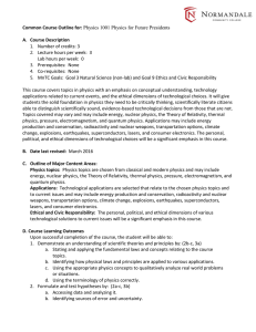 PHYS 1001 Physics for Future Presidents