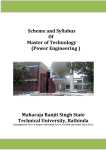 Scheme and Syllabus Of Master of Technology (Power Engineering