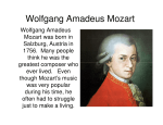 Wolfgang Amadeus Mozart - Mrs. Lowe`s Music Class Website