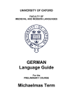 GERMAN Language Guide Michaelmas Term