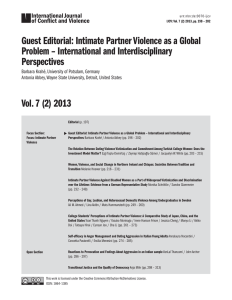 Guest Editorial: Intimate Partner Violence as a Global Problem