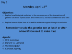 Remember to take the genetics test at lunch or after