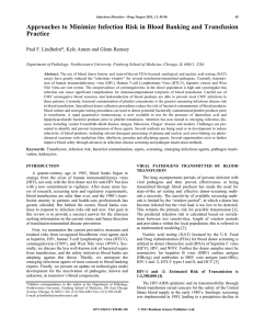 Approaches to Minimize Infection Risk in Blood