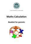 Maths Booklet for Parents - St John of Beverley RC Primary School