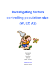 Investigating factors controlling population size. (WJEC A2)