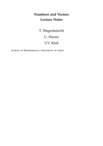 Numbers and Vectors - University of Leeds