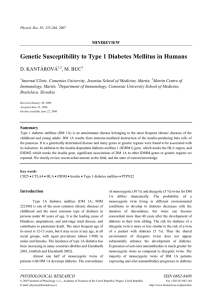 Genetic Susceptibility to Type 1 Diabetes Mellitus in