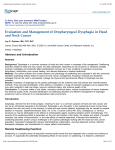 Oropharyngeal Dysphagia in Head and Neck Cancer