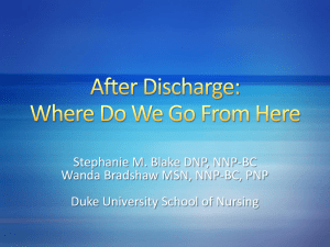 After Discharge Where Do We Go From Here