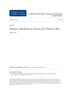 Roman Catholicism in America, by Chester Gillis