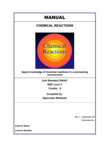 unit 4: chemical reaction rates