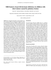 MRI features of growth hormone deficiency in children with short