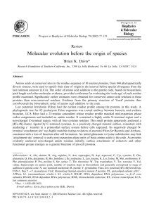 Molecular evolution before the origin of species