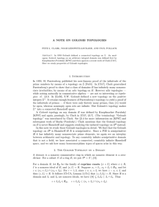 A NOTE ON GOLOMB TOPOLOGIES 1. Introduction In 1955, H