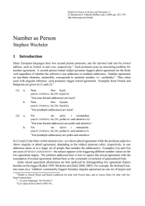 Number as Person - CSSP