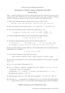 2016-Complex-Numbers_Exercise-Sheet