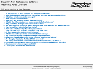 Energizer Non-Rechargeable Batteries: Frequently Asked Questions