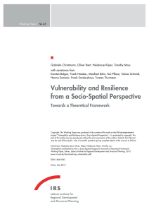 Vulnerability and Resilience from a Socio