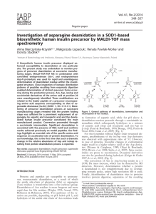 Investigation of asparagine deamidation in a SOD1