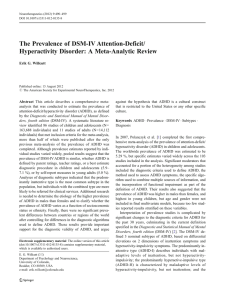 The Prevalence of DSM-IV Attention-Deficit/ Hyperactivity Disorder