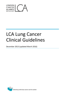 LCA Lung Cancer Clinical Guidelines (updated March