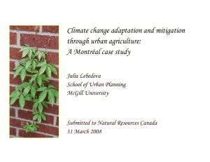 Climate change adaptation and mitigation through urban agriculture