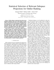 Statistical Selection of Relevant Subspace Projections for Outlier
