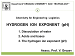 3. The Hydrogen Ion Exponent (pH)