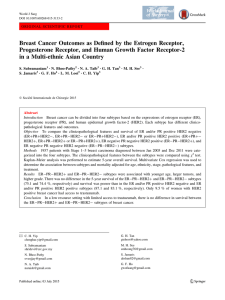 Breast Cancer Outcomes as Defined by the Estrogen