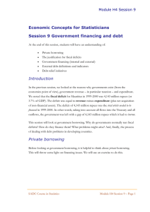 Session 9 Government financing and debt