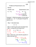 9/26 Parallel and Perpendicular Lines Review: Parallel Lines