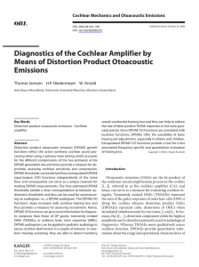 Diagnostics of the Cochlear Amplifier by Means of Distortion Product
