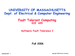 Part14: Software fault Tolerance I