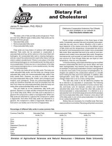 Dietary Fat and Cholesterol - OSU Fact Sheets