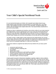 Your Child`s Special Nutritional Needs