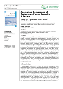 Anomalous Occurrence of Cretaceous Placer Deposits: A