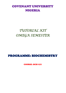 bch425 tutorial kit - Covenant University