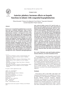 Anterior pituitary hormone effects on hepatic functions in infants with