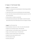 Chapter 4- The Periodic Table Section 1