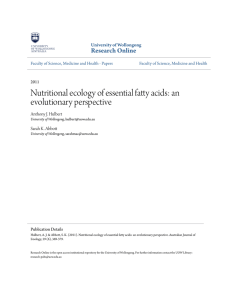 Nutritional ecology of essential fatty acids: an evolutionary perspective