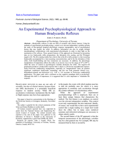 An Experimental Psychophysiological Approach to Human