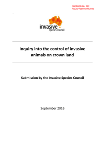 Inquiry into the control of invasive animals on crown land