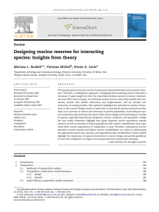 Designing marine reserves for interacting species: Insights