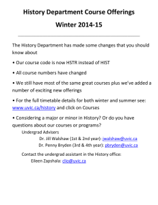 History Department Course Offerings Winter 2014-15