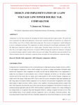 design and implementation of a low voltage low power