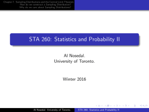 STA 260: Statistics and Probability II