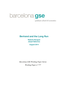 Bertrand and the Long Run - IAE-CSIC