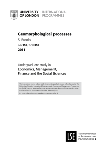 Geomorphological processes - University of London International